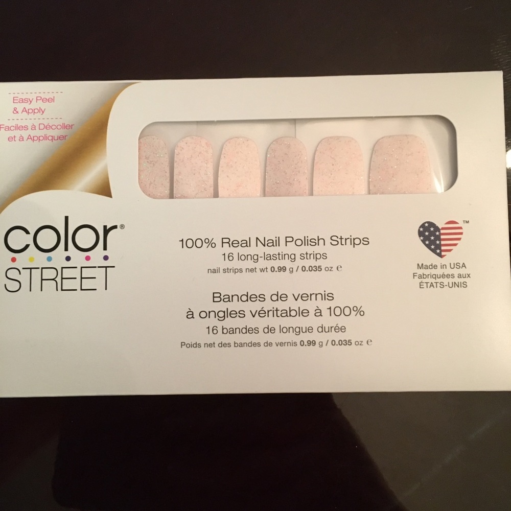 Color Street Nail Polish Strips- “Wannabe” Clear with Pink Glitter. NWT!